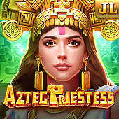 Aztec Priestess artwork with jungle temple glyphs