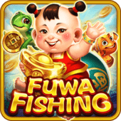 Fuwa Fishing artwork with lucky doll anglers
