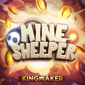 Minesweeper artwork with a mine grid and flags