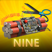 Nine artwork with the number nine in neon
